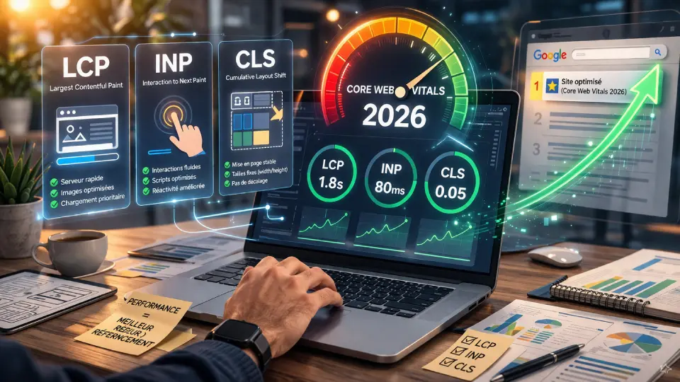 Core Web Vitals 2026 : comment optimiser LCP, INP et CLS pour améliorer votre référencement ?