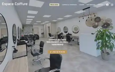 Capture du site Espace Coiffure