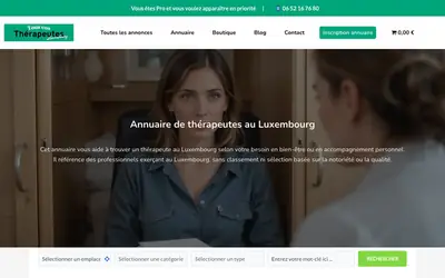 Capture du site Thérapeutes Luxembourg